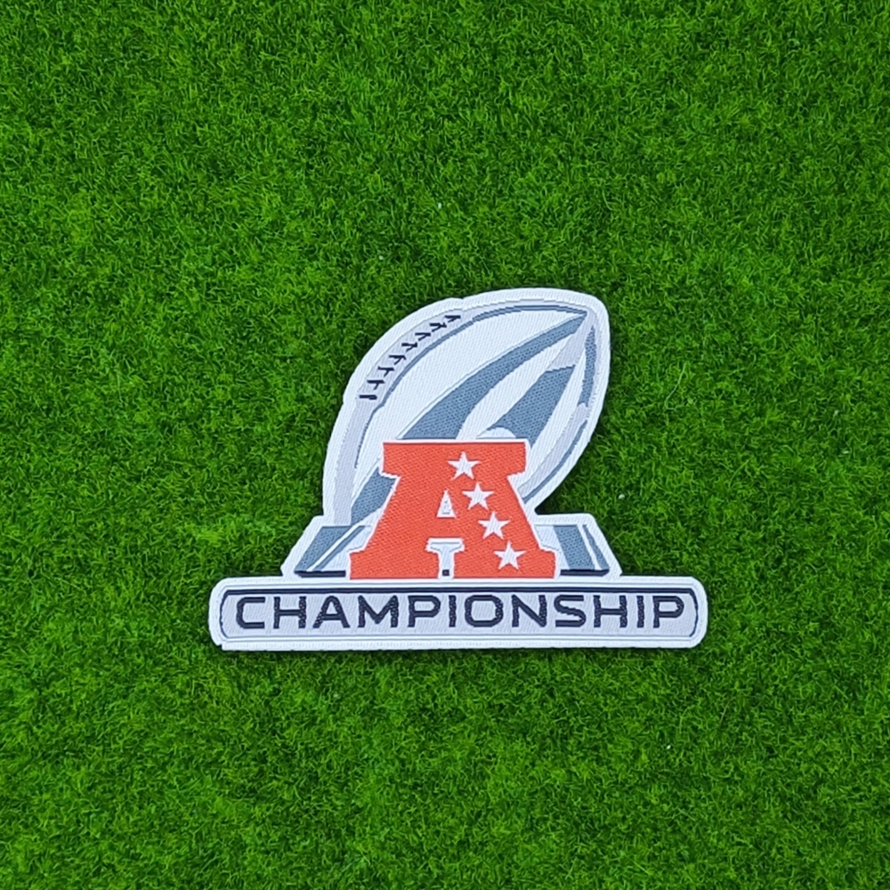 AFC Championship Football Woven Logo Patch - Red, White & Gray